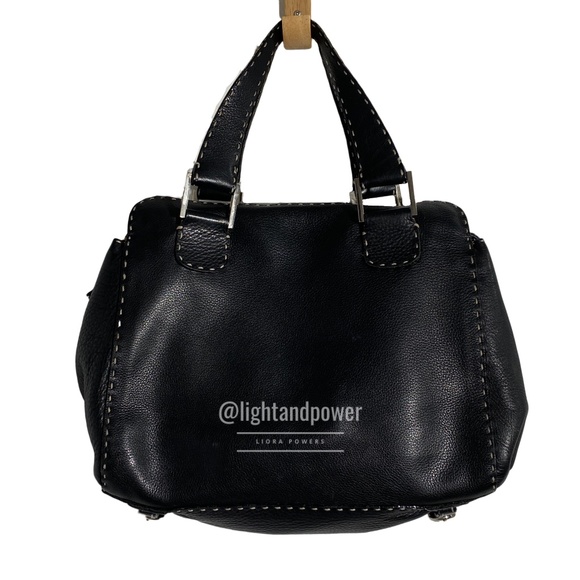 Fendi Black Leather Selleria Satchel EUC